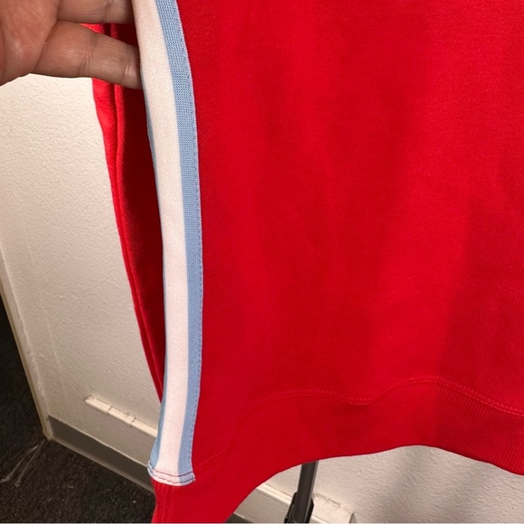 All In Motion Red Crew Neck Sweatshirt w/White and Blue Stripe Detail Size XXL - Picture 3 of 8